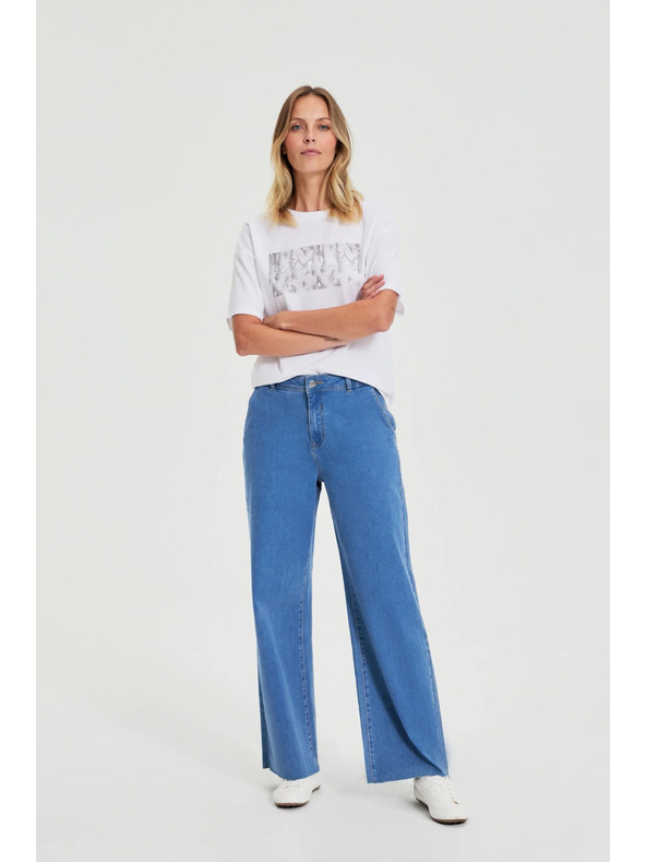 Moodo Džíny se širokými nohavicemi modré Moodo