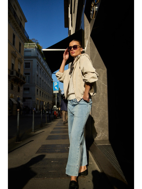 Moodo Džíny se širokými nohavicemi světle modré Moodo