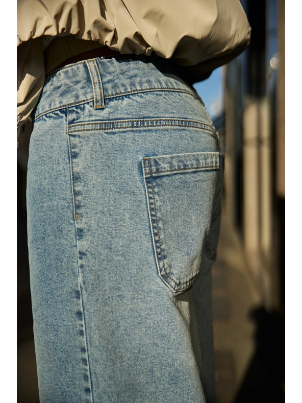 Moodo Džíny se širokými nohavicemi světle modré Moodo