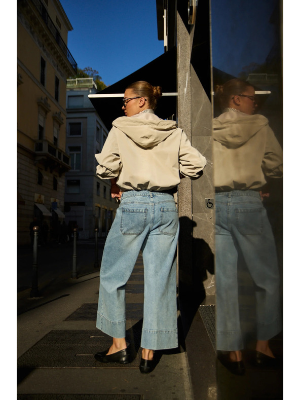 Moodo Džíny se širokými nohavicemi světle modré Moodo