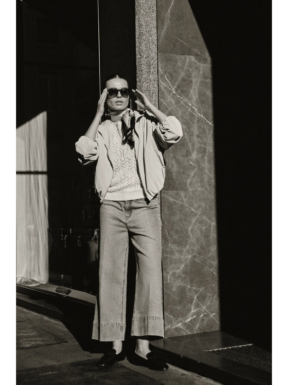 Moodo Džíny se širokými nohavicemi světle modré Moodo