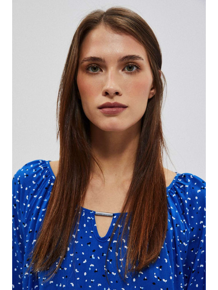 Moodo Vzorovaná košile s lodičkovým výstřihem modrá Moodo