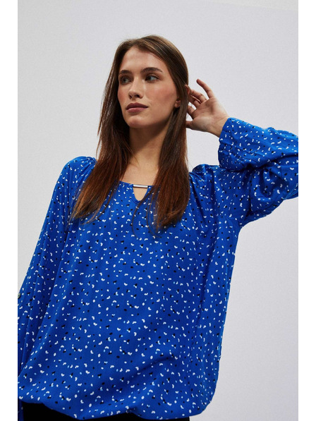 Moodo Vzorovaná košile s lodičkovým výstřihem modrá Moodo