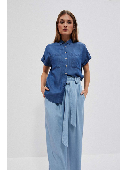 Moodo Tmavě modrá lyocellová košile Moodo