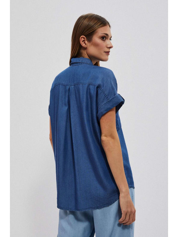 Moodo Tmavě modrá lyocellová košile Moodo