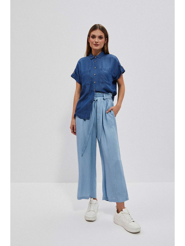 Moodo Tmavě modrá lyocellová košile Moodo