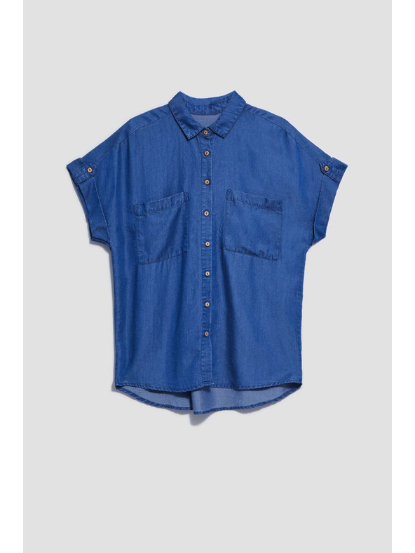 Moodo Tmavě modrá lyocellová košile Moodo