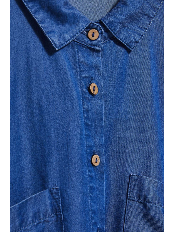 Moodo Tmavě modrá lyocellová košile Moodo