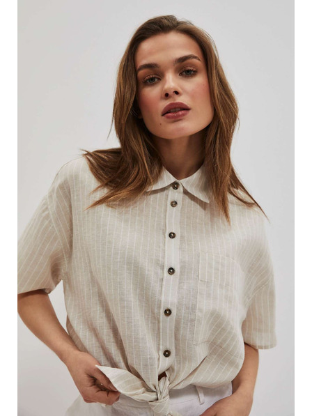 Moodo Lněná košile s vázáním Moodo