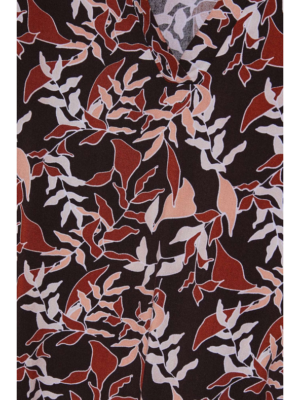 Moodo Tmavohnědá halenka s vázáním Moodo