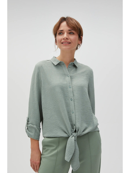 Moodo Olivová košile Moodo se vázáním