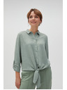 Moodo Olivová košile Moodo se vázáním