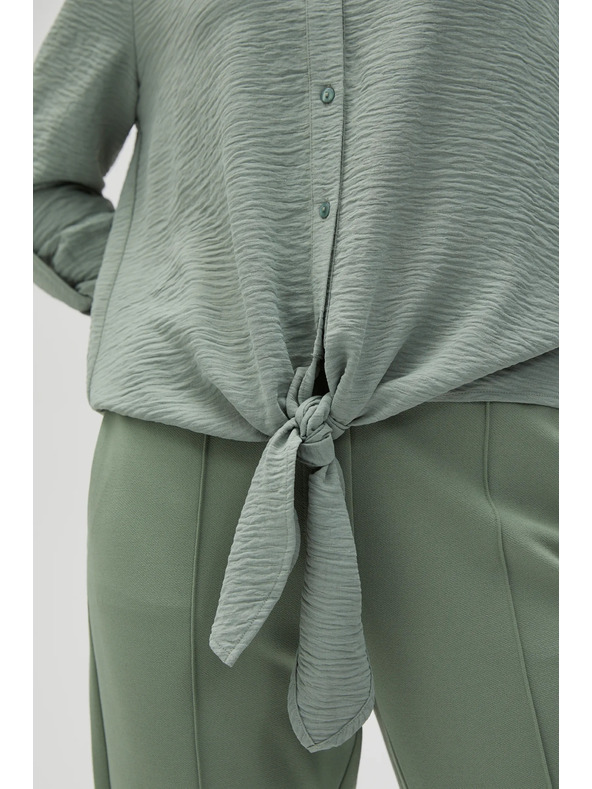 Moodo Olivová košile Moodo se vázáním