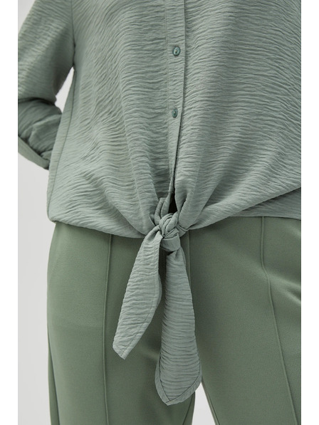 Moodo Olivová košile Moodo se vázáním