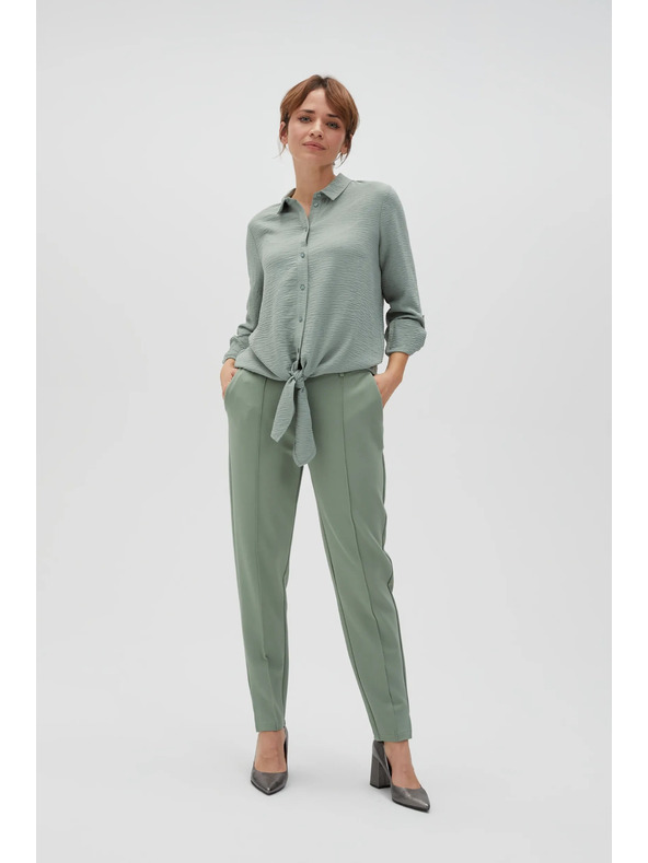 Moodo Olivová košile Moodo se vázáním