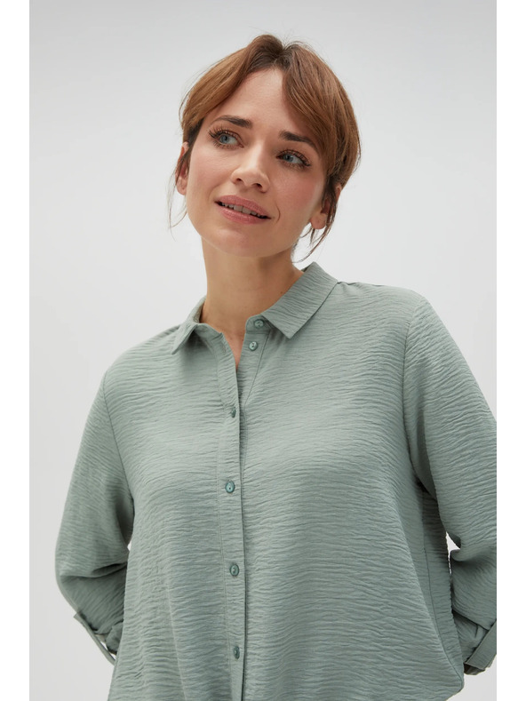 Moodo Olivová košile Moodo se vázáním