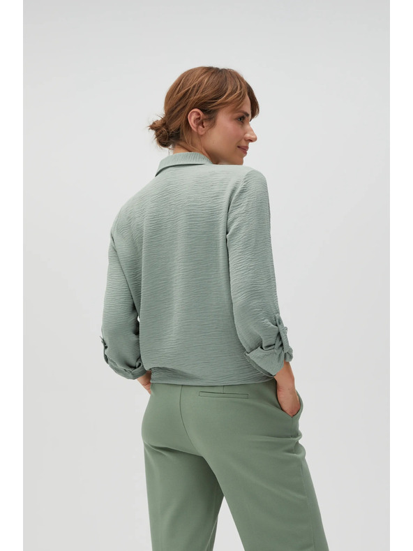 Moodo Olivová košile Moodo se vázáním