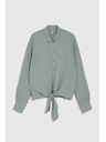 Moodo Olivová košile Moodo se vázáním