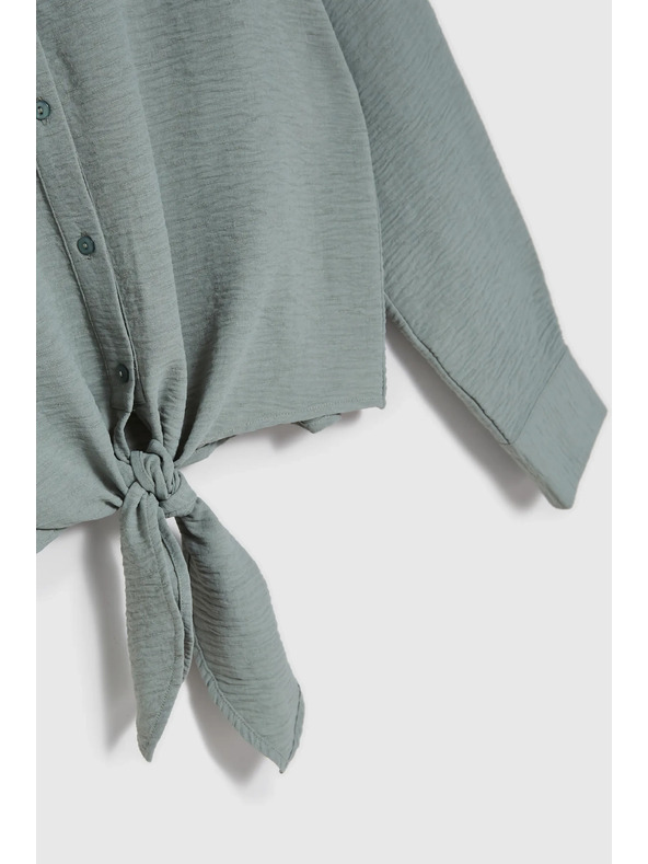 Moodo Olivová košile Moodo se vázáním