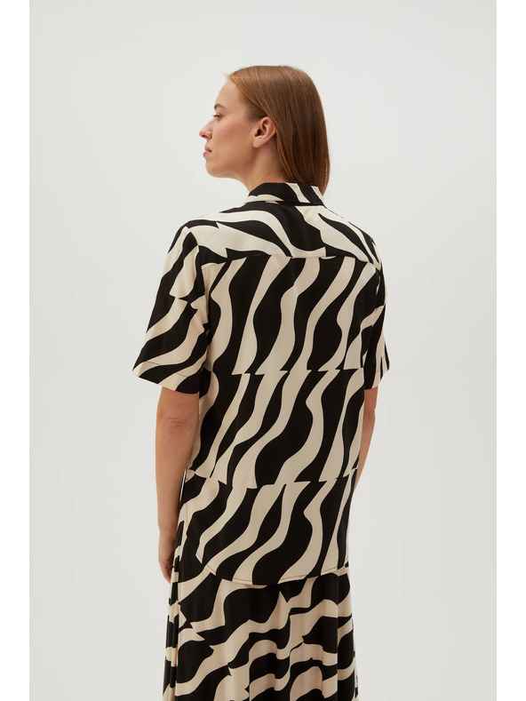 Moodo Viskózová košile s krátkými rukávy černá Moodo