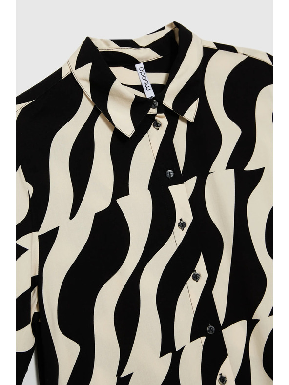 Moodo Viskózová košile s krátkými rukávy černá Moodo