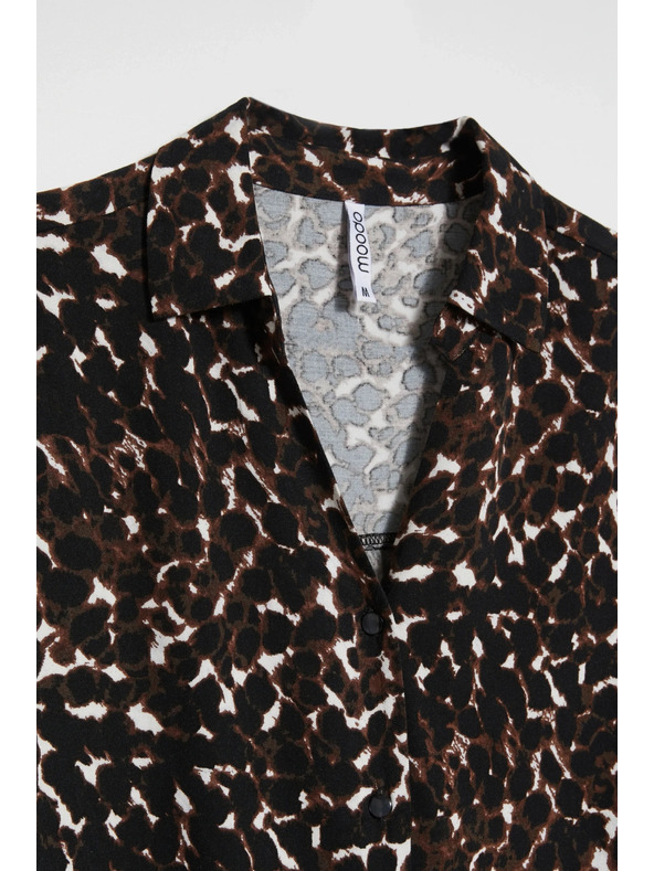 Moodo Viskózová košile hnědá Moodo