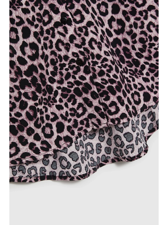 Moodo Viskózová košile s leopardím vzorem růžová Moodo