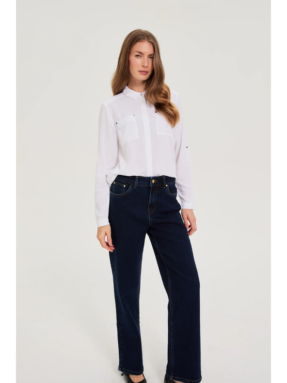 Moodo Bílá viskózová košile Moodo