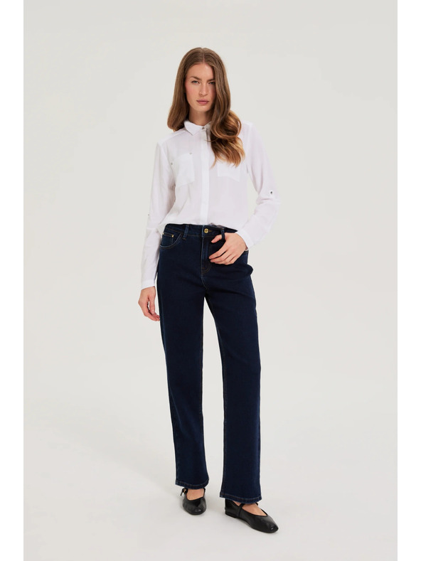 Moodo Bílá viskózová košile Moodo