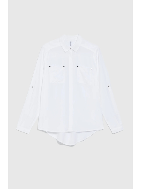 Moodo Bílá viskózová košile Moodo