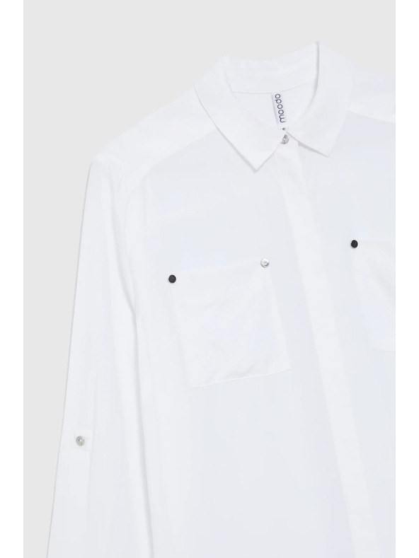 Moodo Bílá viskózová košile Moodo