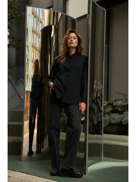 Moodo Černá košile s límcem Moodo