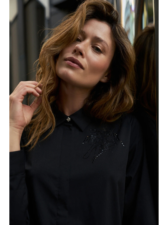 Moodo Černá košile s límcem Moodo