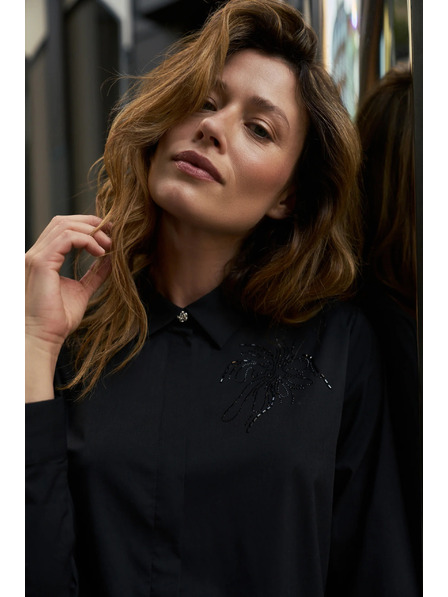 Moodo Černá košile s límcem Moodo