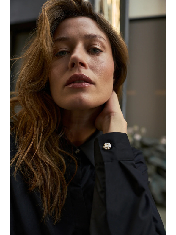 Moodo Černá košile s límcem Moodo