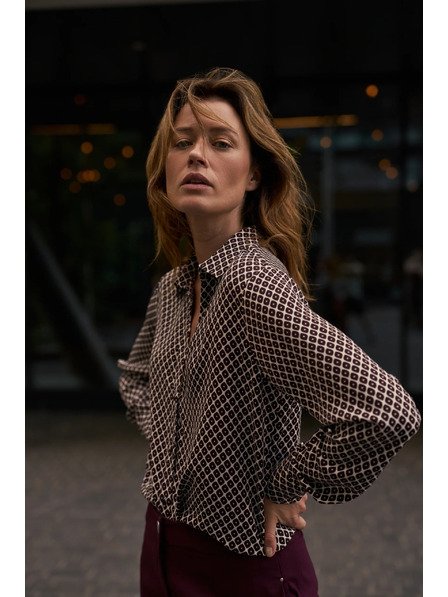 Moodo Vzorovaná košile bordó Moodo