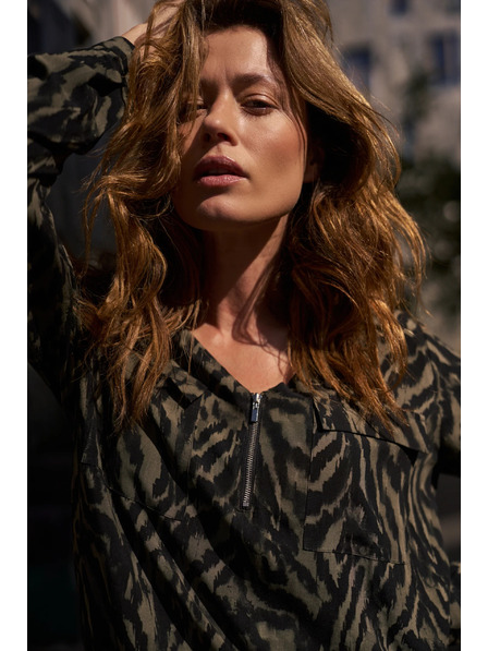 Moodo Olivová viskózová košile Moodo