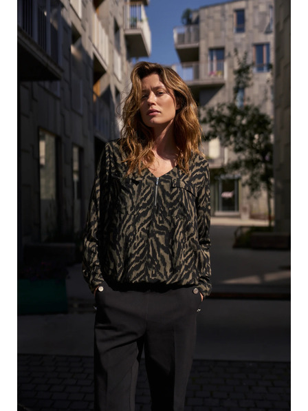 Moodo Olivová viskózová košile Moodo