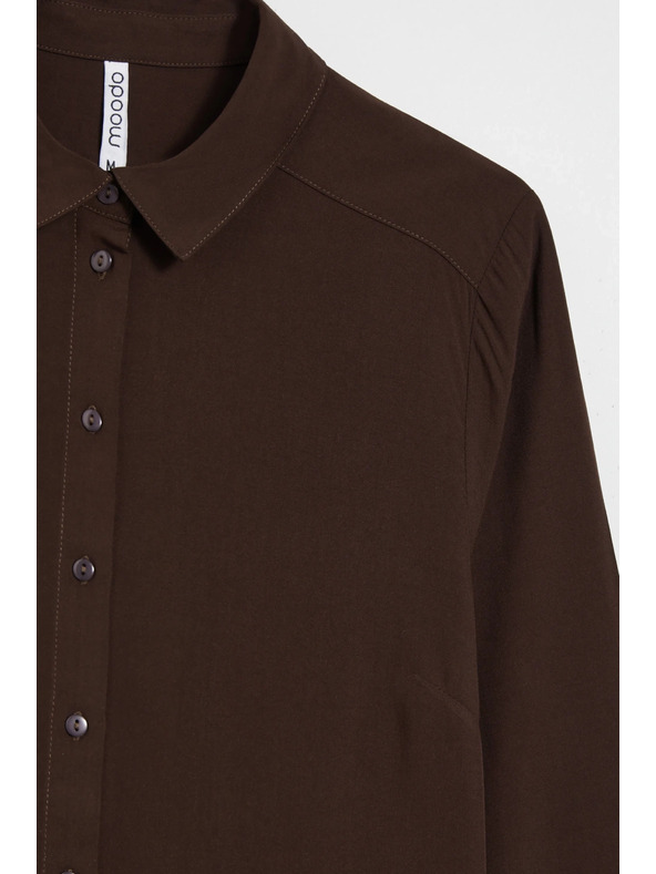 Moodo Viskózová košile hnědá Moodo