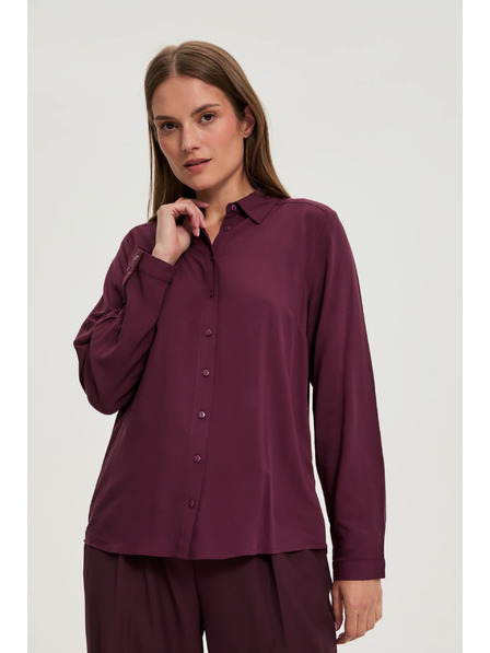 Moodo Viskózová košile vínová Moodo