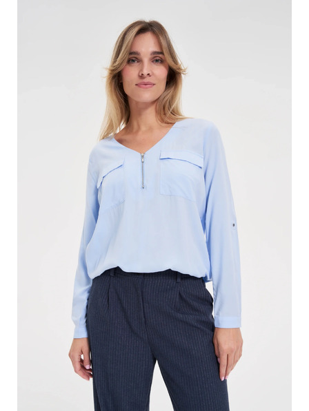 Moodo Světle modrá viskózová košile Moodo