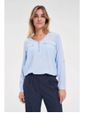 Moodo Světle modrá viskózová košile Moodo