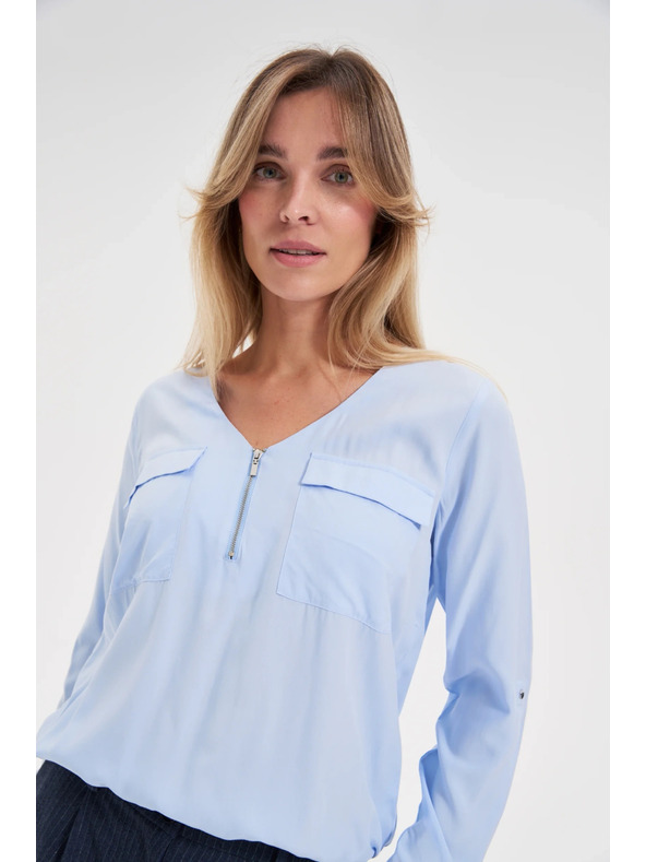 Moodo Světle modrá viskózová košile Moodo