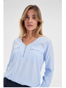 Moodo Světle modrá viskózová košile Moodo