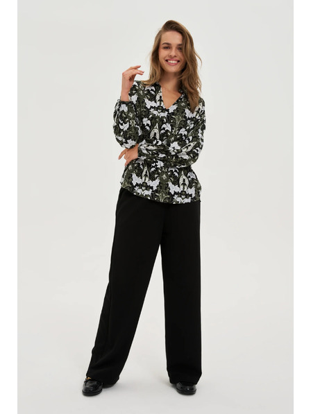 Moodo Tmavě olivová viskózová košile Moodo