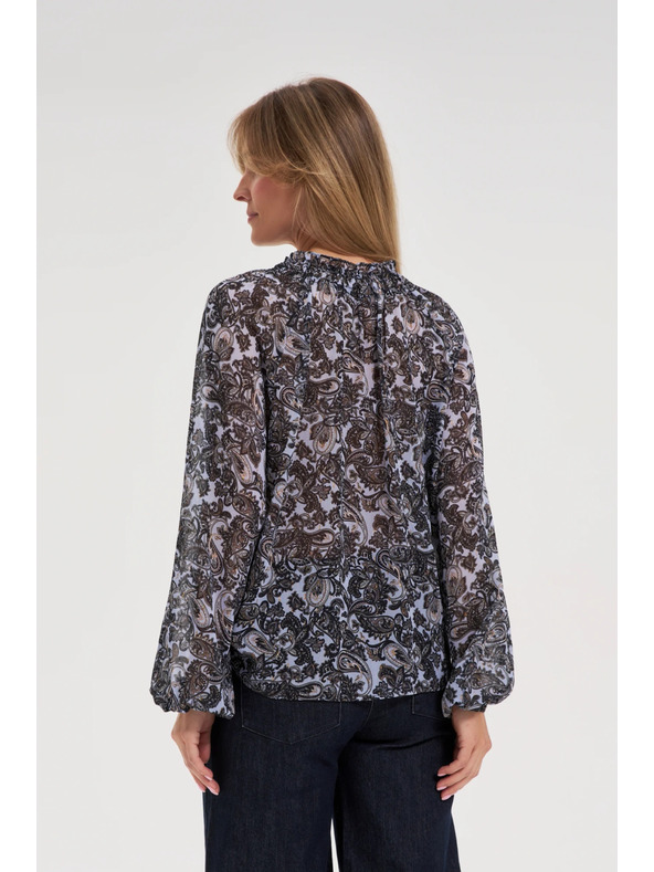 Moodo Modrá košile Moodo s vázaným výstřihem