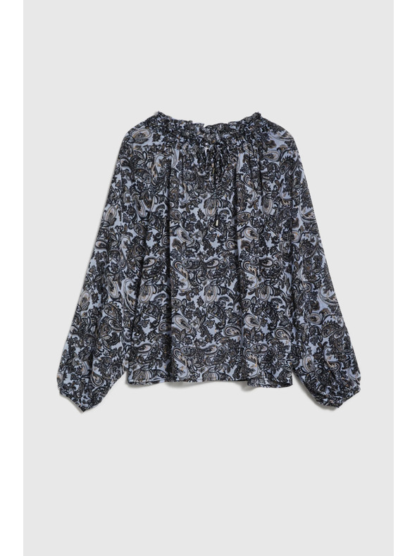 Moodo Modrá košile Moodo s vázaným výstřihem