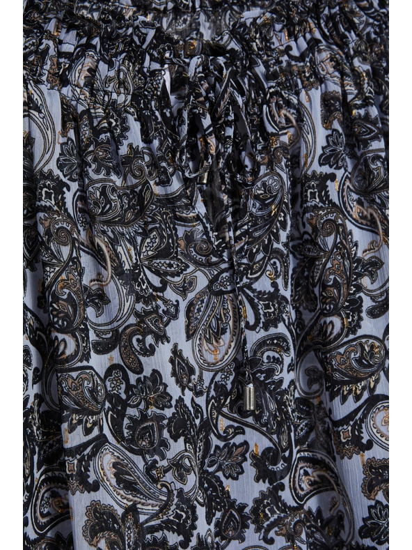 Moodo Modrá košile Moodo s vázaným výstřihem