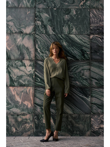 Moodo Viskózová košile olivová Moodo