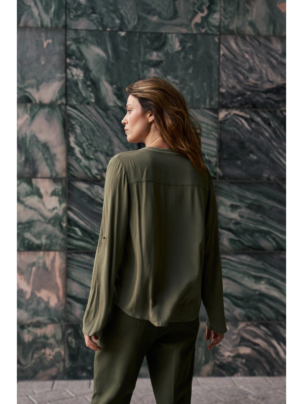 Moodo Viskózová košile olivová Moodo